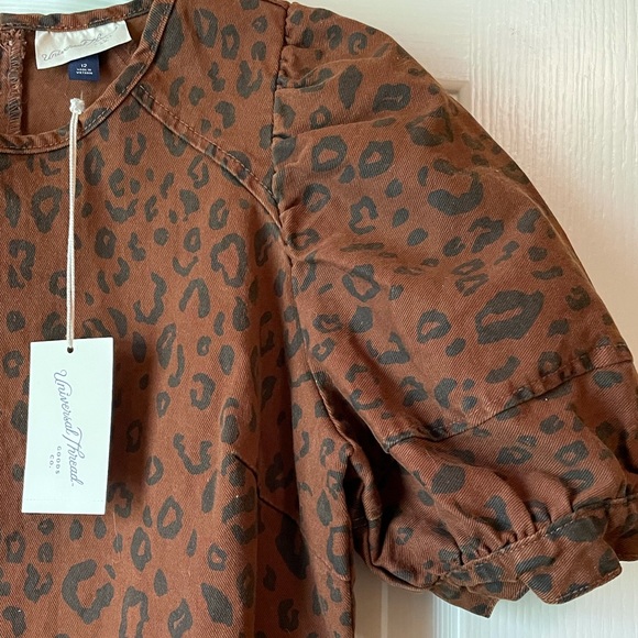 Universal Thread Cheetah Puffy Sleeve Denim Dress - Picture 7 of 8